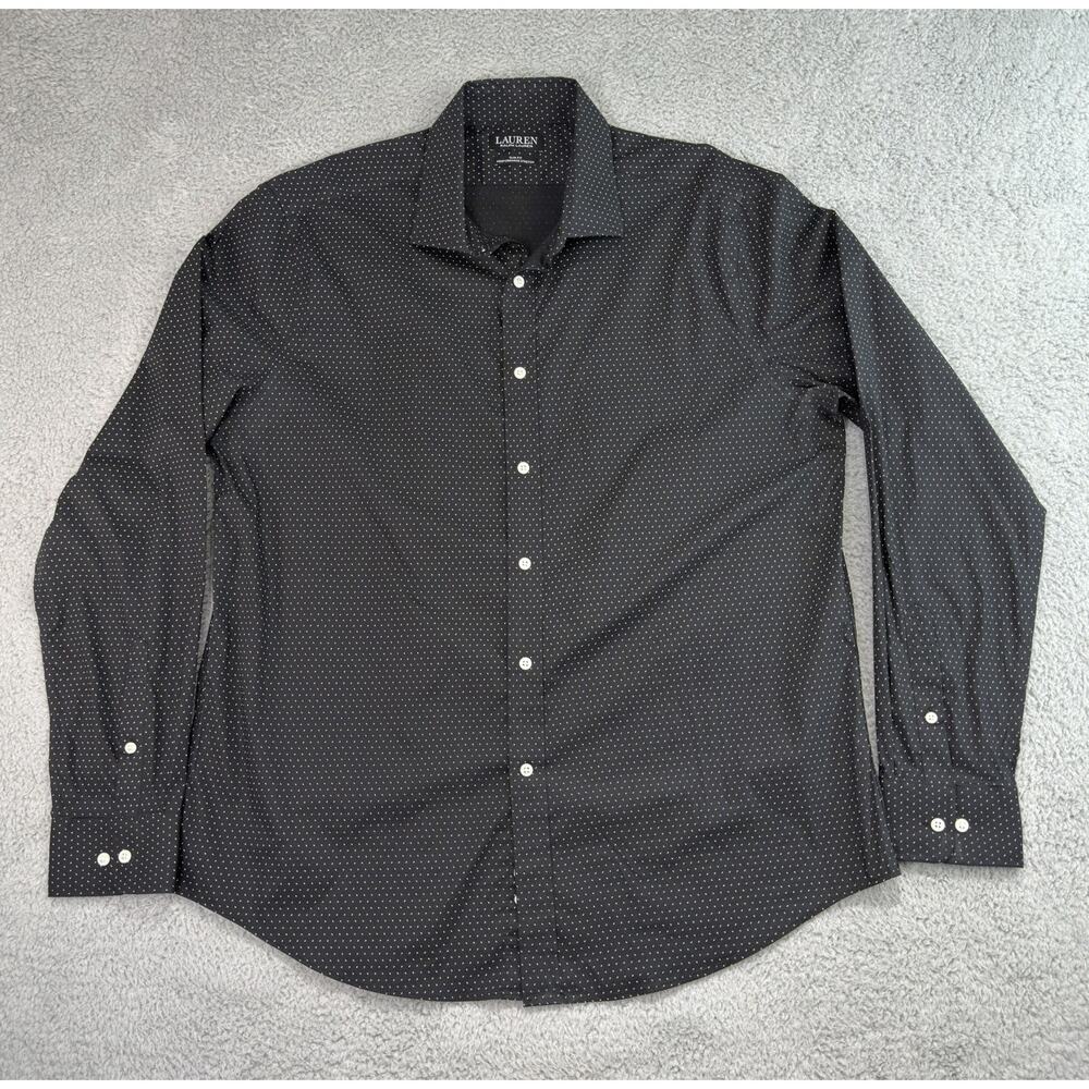 Lauren Ralph Lauren Black Label Dress Shirt Slim Men 17.5 36/37 Performance XL